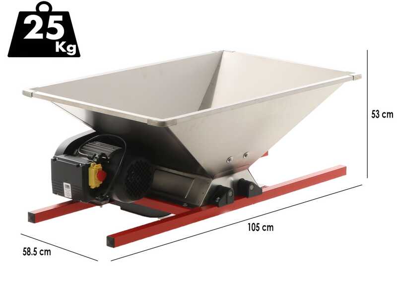 OUTLET - DIFETTI ESTETICI - Grifo PIGMO INOX - Pigiafrutta a barella elettrica - Con protezioni incluse