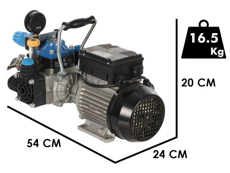 Kit motopompa elettrica da irrorazione con carrello - Bertolini Pumps POLY 2030 H.P. RTE.1 - Per prodotti chimici e acidi