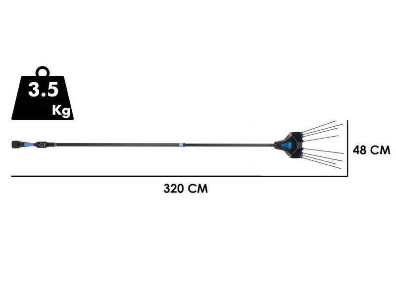 VESCO GALAXY XR21T.1 CARBON - Abbacchiatore con batteria a litio - Asta telescopica in carbonio 210-320 cm - 2x 21.6V 4.5Ah