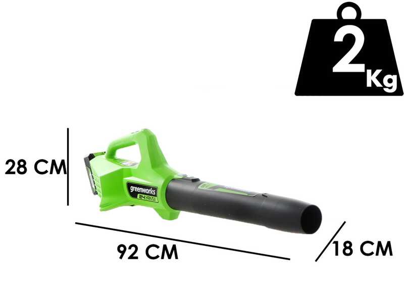 Greenworks G24ABO - Soffiatore assiale a batteria 24V 8Ah
