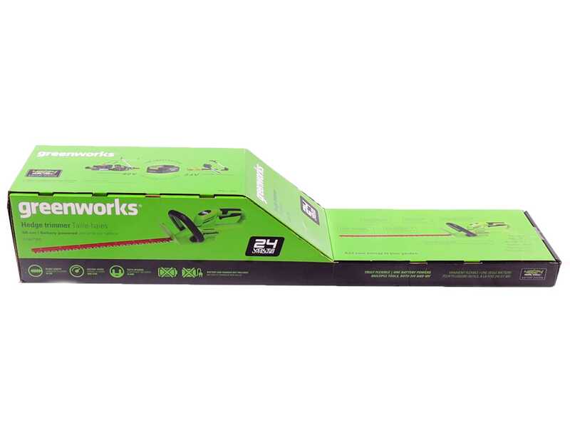 Greenworks G24HT56 - Tagliasiepi a batteria litio 24V/10Ah - Lama da 56 cm