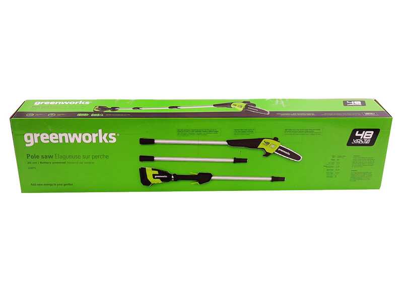 Greenworks G48PS - Potatore su asta di prolunga a batteria 48V -  Batteria 4Ah
