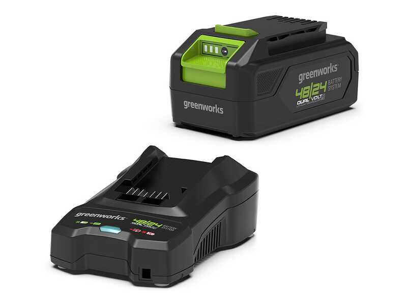 Greenworks G48PHTII - Tagliasiepi a batteria su asta di prolunga - 48V 2Ah