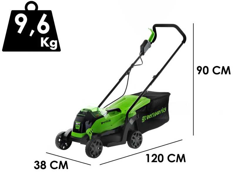 Greenworks GD24LM33 - Tagliaerba a batteria - 24V/8Ah - Taglio 33 cm