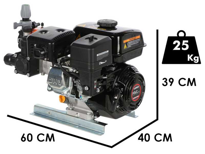 Kit motopompa a scoppio da irrorazione con carrello - Comet MTP BPX25 PA6 - Per prodotti chimici e acidi