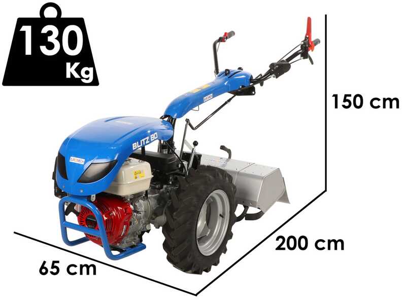 EuroMech BLITZ 80 - Motocoltivatore a benzina - Honda GX270 - 9 HP
