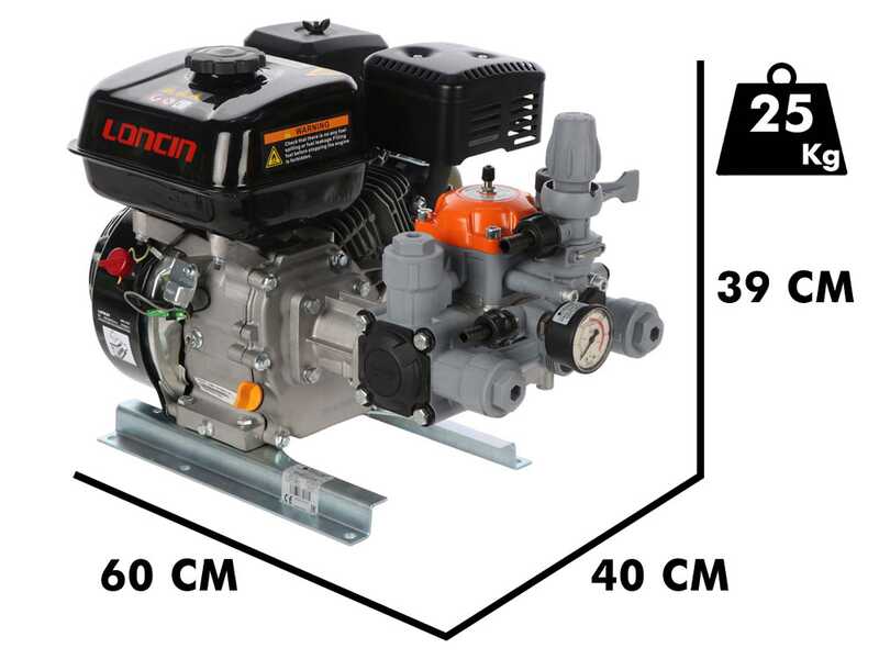 Kit motopompa a scoppio da irrorazione con carrello - Comet MTP BPX25 PP - Per prodotti chimici e acidi