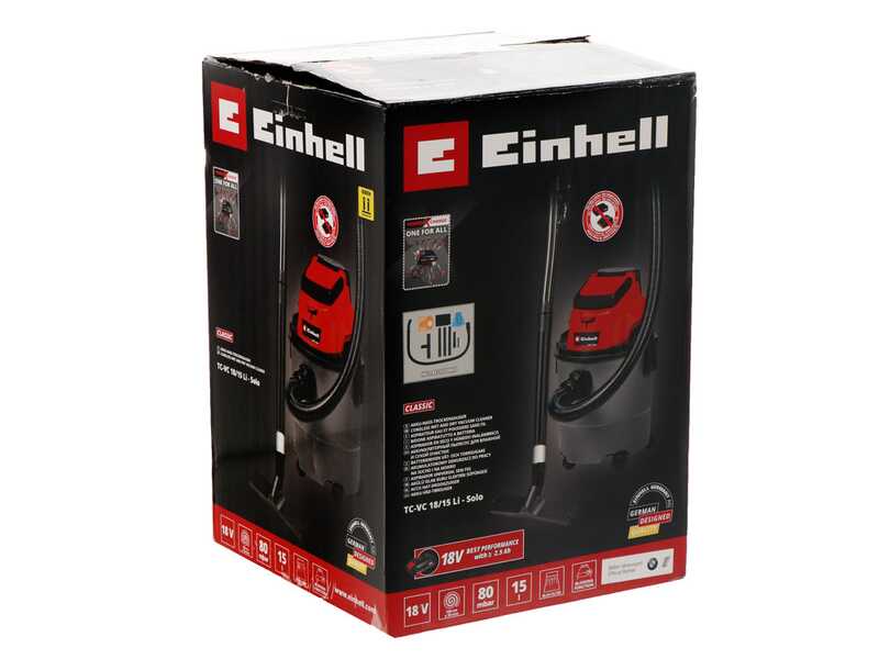 Einhell TC-VC 18/15 Li - Bidone aspiratutto a batteria - 18V 5.2Ah