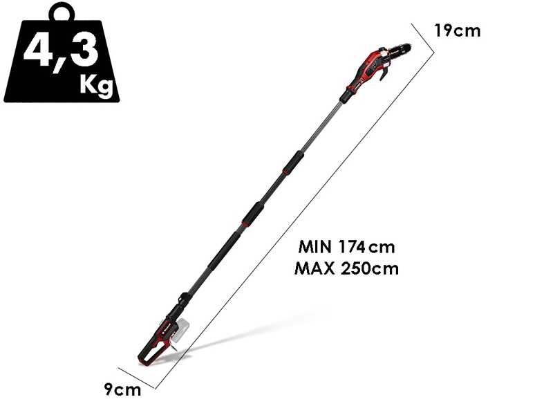 Einhell GP-LC 18/20 Li T BL - Potatore a batteria su asta telescopica -18V 4Ah