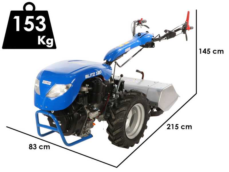 EuroMech BLITZ 120 - Motocoltivatore diesel - Yagmur D460 - 12 HP - Avviamento elettrico