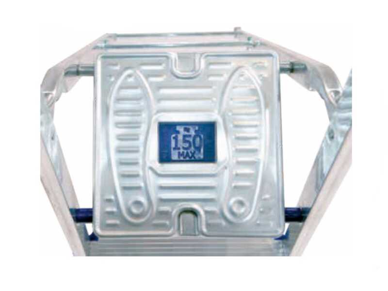 Facal Maxi GM/4M, 4 gradini, 1.45 m - Scalandrino in alluminio con cavalletto - Altezza stimata operativa 2.74 m