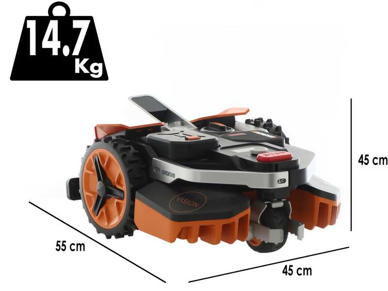 Worx Landroid Vision M600 WR206E - Robot Tagliaerba - Senza impianto - Luci notturne FiatLux incluse