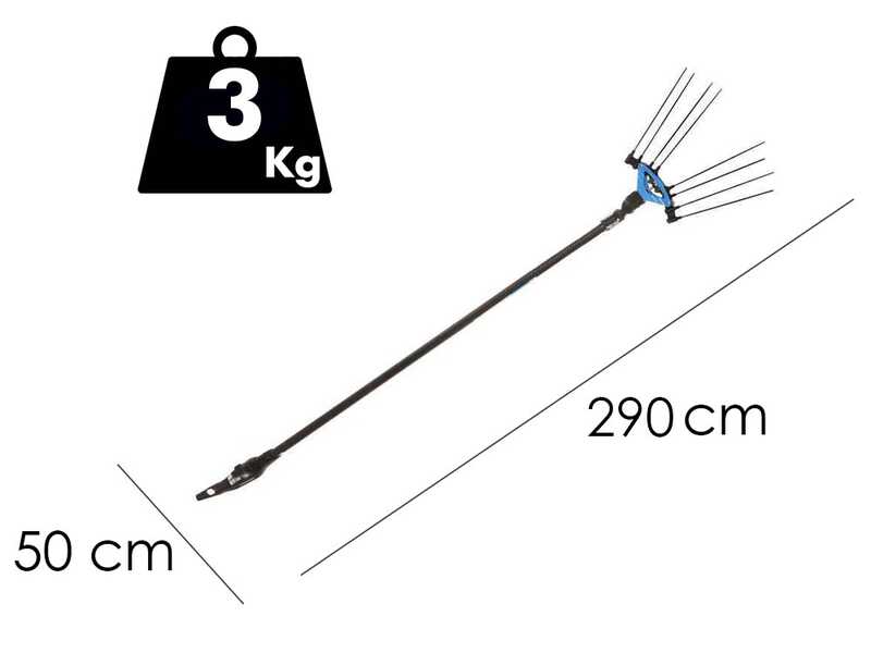 Campagnola Icarus V1 58 - Asta in carbonio da 230 cm -  Abbacchiatore elettrico - Batteria a zaino inclusa