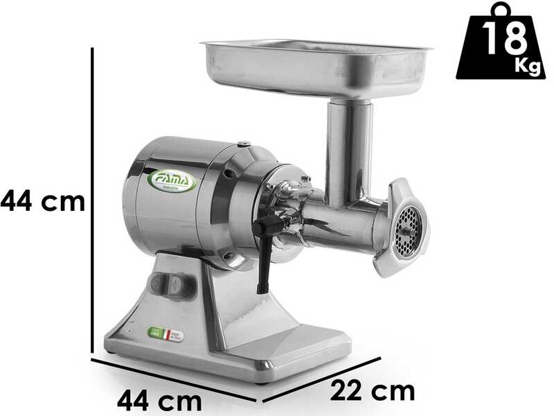OUTLET - PICCOLI DIFETTI ESTETICI - Fama TSK12 UNIKO - Tritacarne elettrico - Corpo in alluminio - Gruppo di macinazione in Inox - 400V