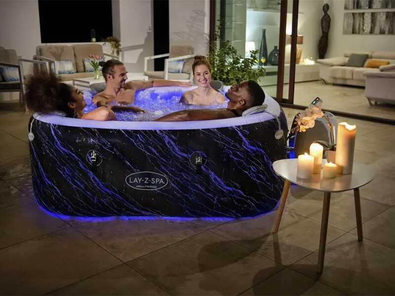 Bestway Lay-Z-Spa Hollywood AirJet 6001F quadrata - &Oslash;180x66 cm - Piscina idromassaggio spa per 4-6 Persone