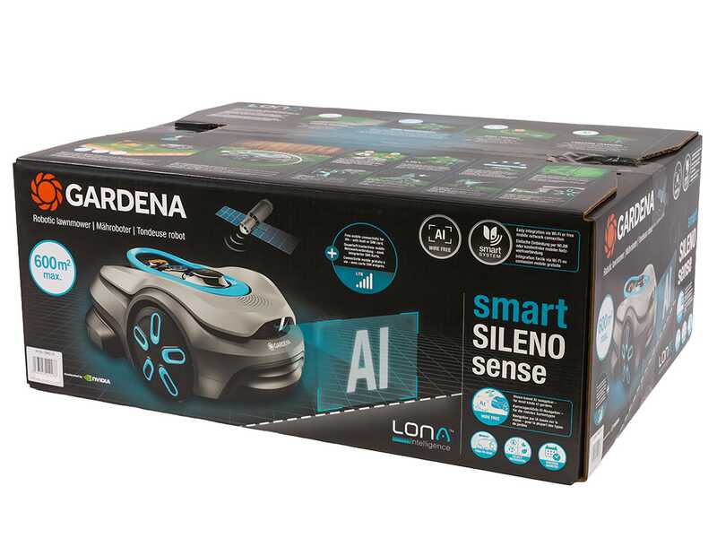 Gardena Smart SILENO Sense 600 - Robot tagliaerba - Gestione con Gardena Smart App - Senza impianto