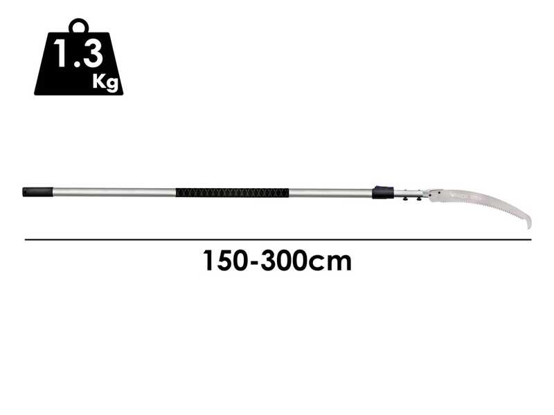 VESCO CA39 - Seghetto a uncino su asta telescopica in alluminio - 150-300 cm - Lama da 39 cm