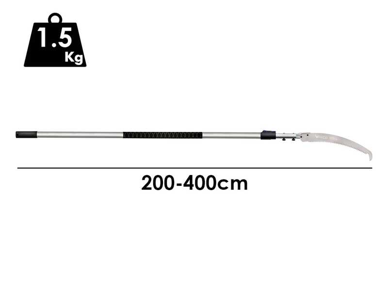 VESCO CA39 - Seghetto a uncino su asta telescopica in alluminio - 200-400 cm - Lama da 39 cm