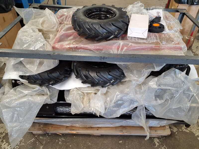 OUTLET - DIFETTI ESTETICI - GeoTech-Pro E-Truck 600 - Carriola a rimorchio elettrica a batteria 48V 15Ah