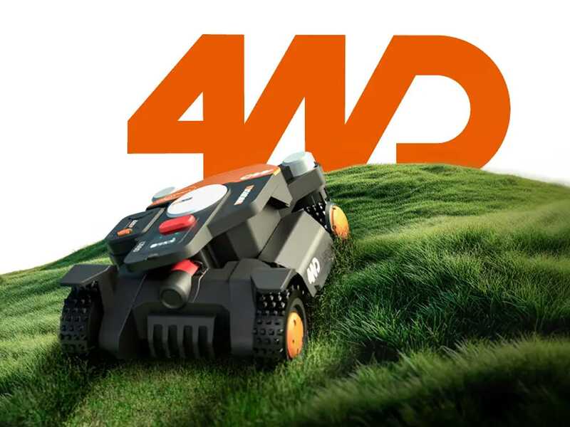 Worx Landroid Vision Cloud WR340E - Robot Tagliaerba 4WD - Senza impianto - Garage incluso