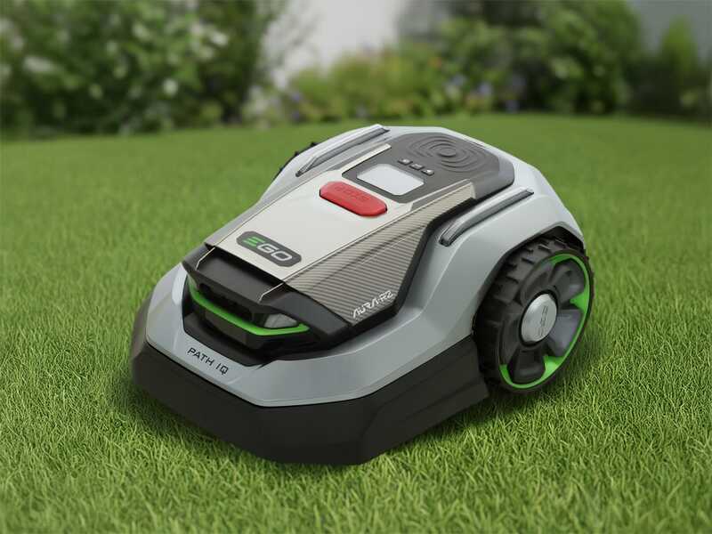 EGO AURA-R2 RMR3000E  - Robot Tagliaerba senza impianto con batteria 5Ah - Decespugliatore ST1300E-S con batteria 2.5Ah