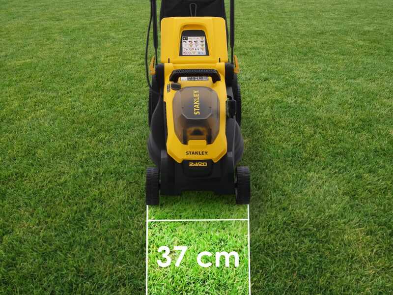 Stanley SCMWP3701M2-QW - Tagliaerba a batteria - 36V - 2x 18V 4.0Ah - Taglio 37 cm