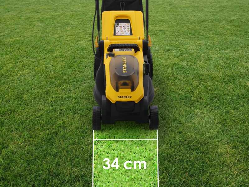 Stanley SCMWP3401M1-QW - Tagliaerba a batteria - 18V 4.0Ah - Taglio 34 cm