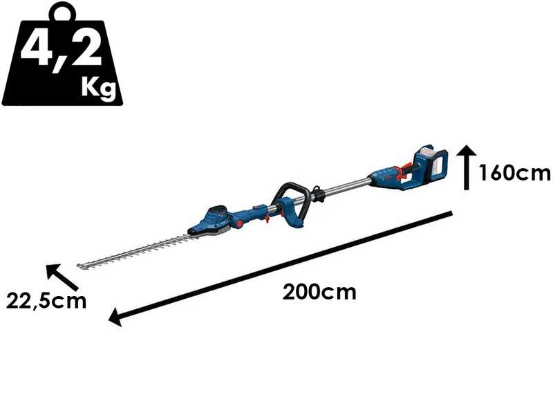 Bosch Professional GHE 18V-50 FP - Tagliasiepi a batteria su asta 18V 5.5Ah