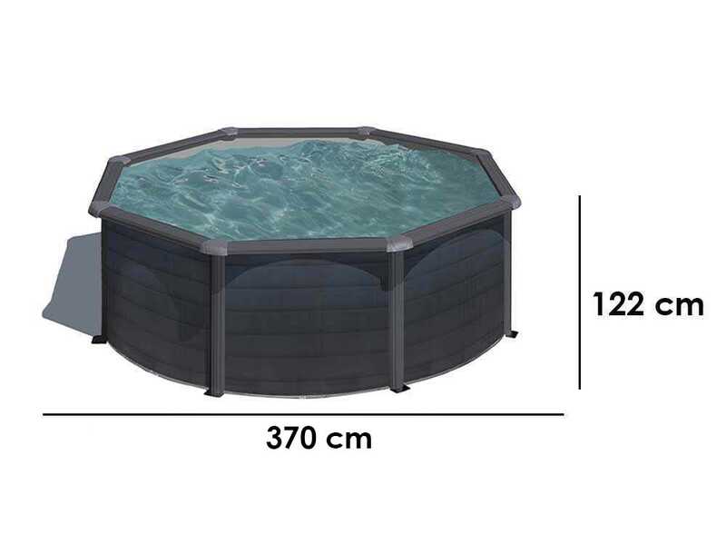 OUTLET - SENZA IMBALLO ORIGINALE - Gre Kea Rotonda &Oslash;350 x 120 cm - Piscina fuori terra in acciaio