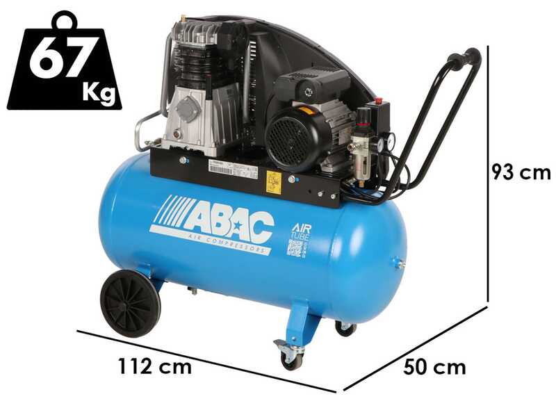 OUTLET - PICCOLI DIFETTI ESTETICI - ABAC EXP A49B 90 CM3 - Compressore aria elettrico monofase a cinghia - Motore 3 HP &ndash; 90 lt