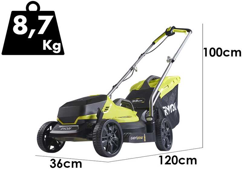 Ryobi OLM1833B - Tagliaerba a batteria 18V/4Ah - Taglio 33 cm