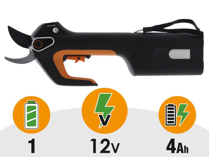 Fiskars ePruner L Bypass - Forbice elettrica da potatura con Batteria da 12V 4Ah