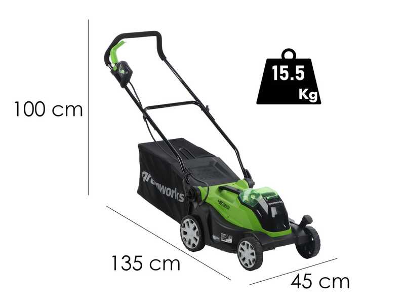 Greenworks G48LM36-G24ST25 - Kit Tagliaerba a batteria + Tagliabordi a batteria - 48V/2Ah