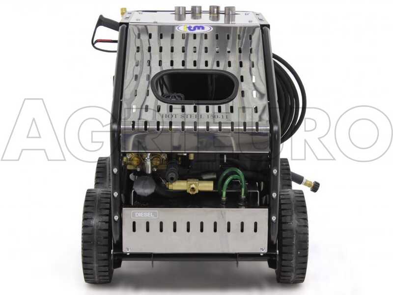 OUTLET - PICCOLI DIFETTI ESTETICI - ITM - HOT STEEL 150/11 - Idropulitrice professionale ad acqua calda trifase -150 bar - 660 l/h - INOX