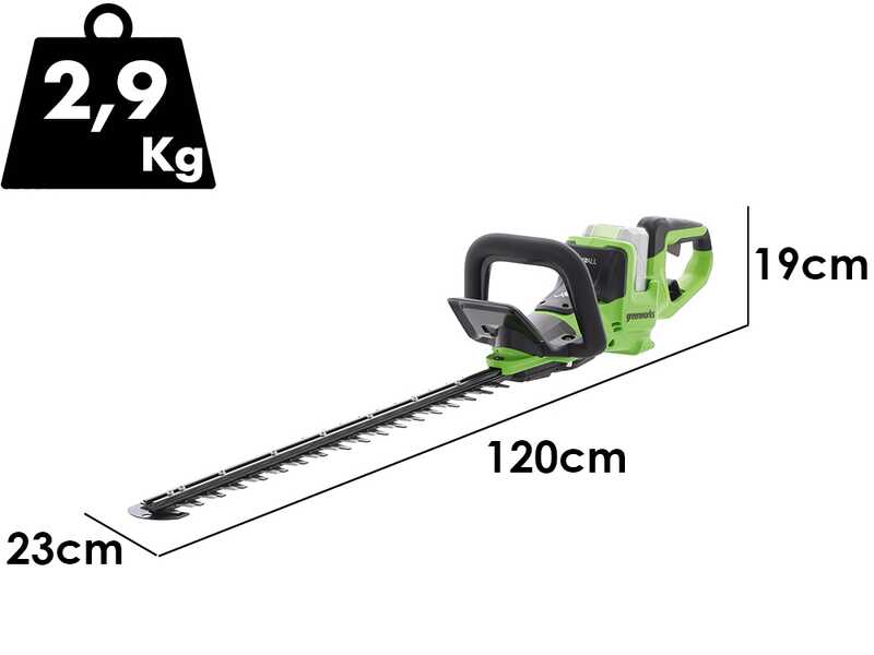 Greenworks HT48DL00-01 - Tagliasiepi a batteria - Lama da 66 cm - SENZA BATTERIE E CARICABATTERIE