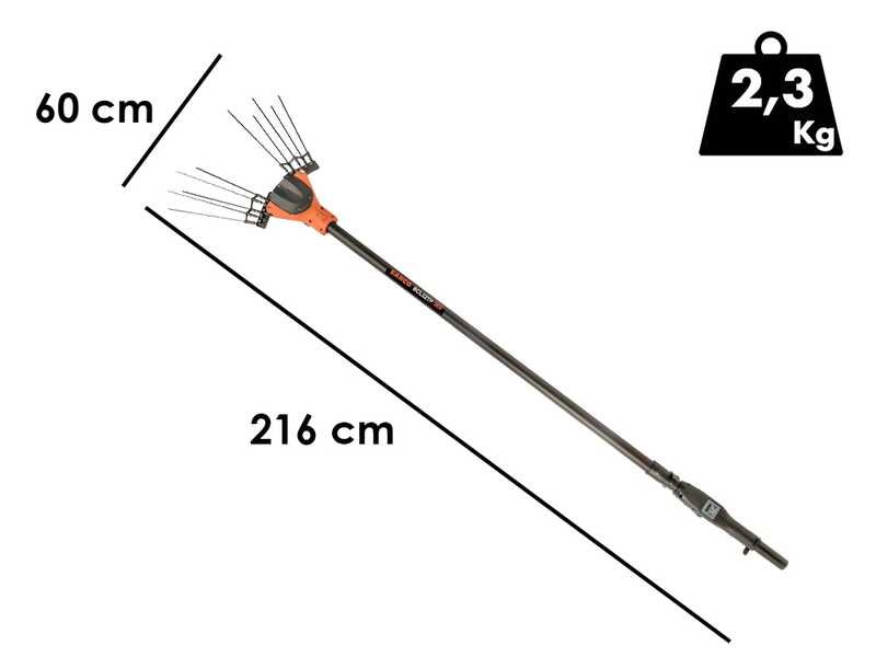 OUTLET - PICCOLI DIFETTI ESTETICI - Bahco BCL52TP 36V - Abbacchiatore elettrico a batteria - Asta telescopica in carbonio da 216 - 296 cm
