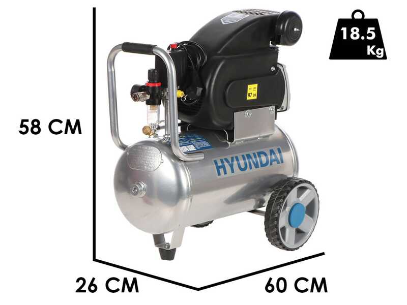 OUTLET - PICCOLI DIFETTI ESTETICI - Hyundai FL15-24 - Compressore aria elettrico - 2 HP - 24L
