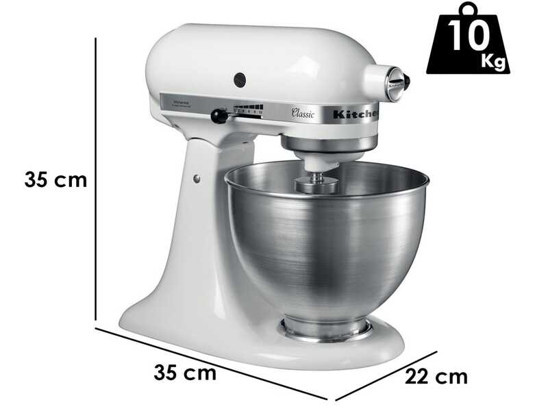 OUTLET - SENZA IMBALLO ORIGINALE - KitchenAid Classic 5K45SS-EWH Bianco - Impastatrice Planetaria