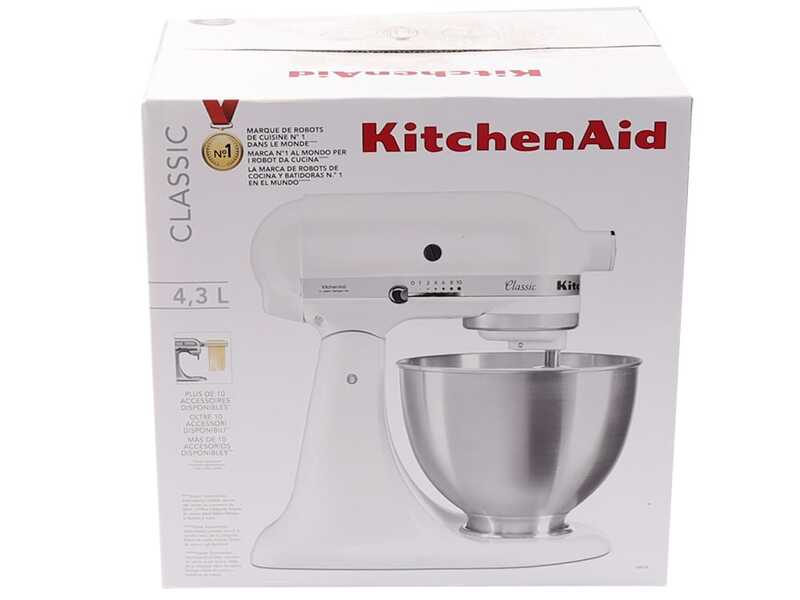 OUTLET - SENZA IMBALLO ORIGINALE - KitchenAid Classic 5K45SS-EWH Bianco - Impastatrice Planetaria