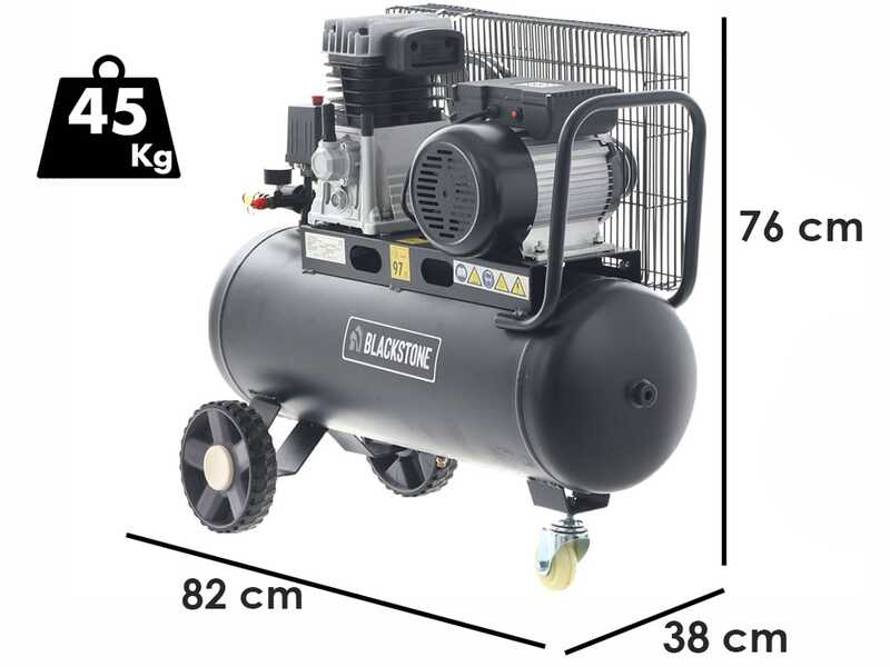 OUTLET - PICCOLI DIFETTI ESTETICI - BlackStone B-LBC 50-20 - Compressore aria elettrico a cinghia - Motore 2 HP - 50 lt