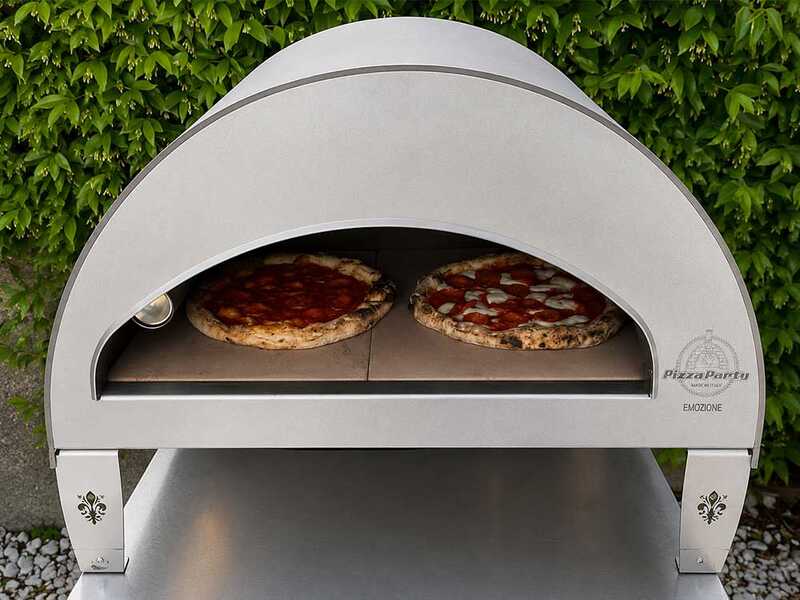 Pizza Party Emozione Perla - Forno a gas per pizza da esterno - Camera di cottura 40x70 cm - Piano cottura in refrattario