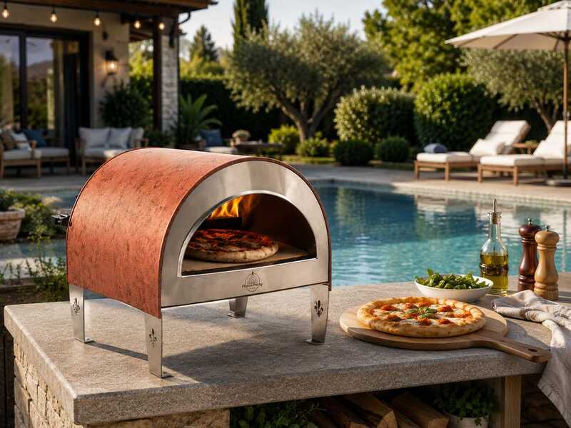 Pizza Party Ardore - Forno a gas per pizza da esterno - Camera di cottura 40x40 cm - Piano cottura in mattoni refrattari
