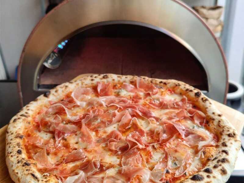 Pizza Party Ardore - Forno a gas per pizza da esterno - Camera di cottura 40x40 cm - Piano cottura in biscotto