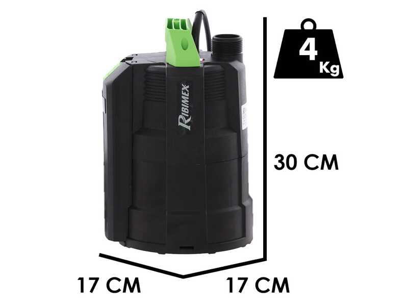 Ribimex PRPVC365A - Pompa sommersa elettrica acque chiare - 350W - Raccordi 25/32 mm