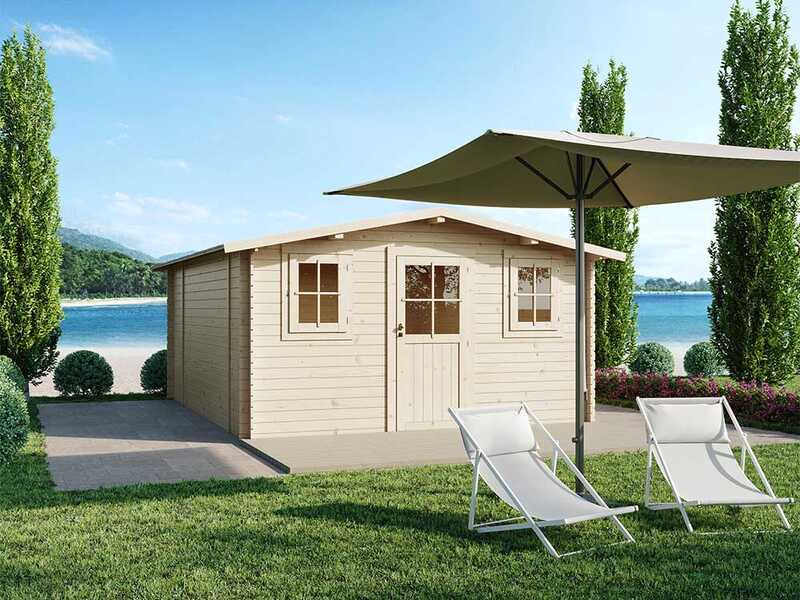 Alce Dublino Express 398x496 - Casetta da giardino in legno - Con finestre - 398x496x229 cm