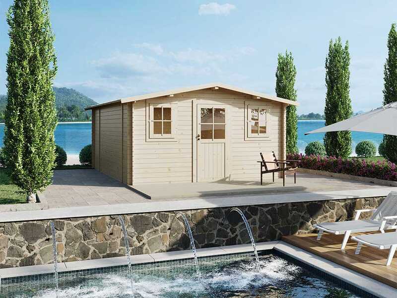 Alce Dublino Express 398x496 - Casetta da giardino in legno - Con finestre - 398x496x229 cm