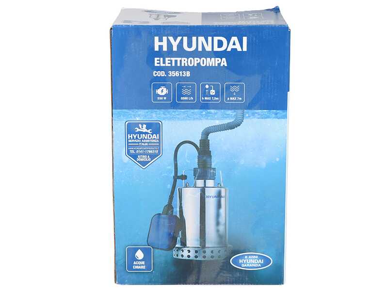 Hyundai CSP550LCinox-3 - Pompa sommersa elettrica per acque chiare - 550 W