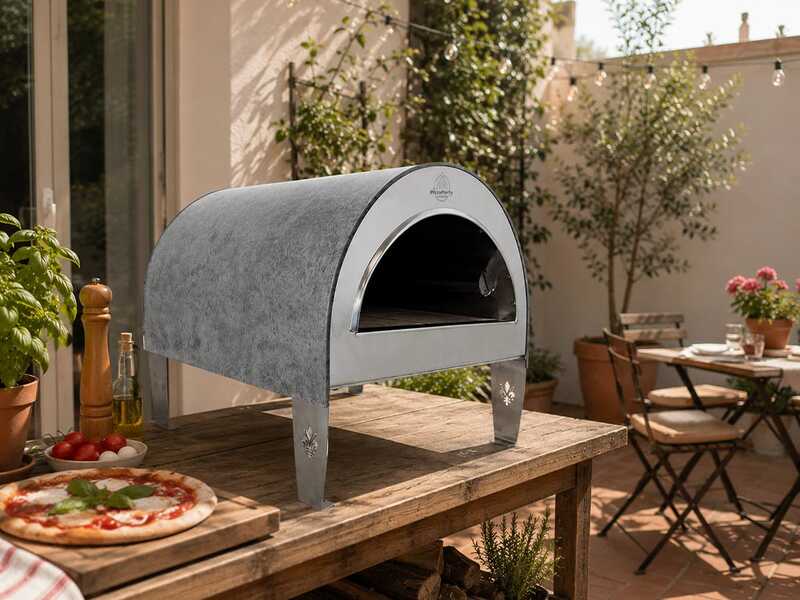 Pizza Party Ardore Perla - Forno a gas per pizza da esterno - Camera di cottura 40x40 cm - Piano cottura in mattoni refrattari