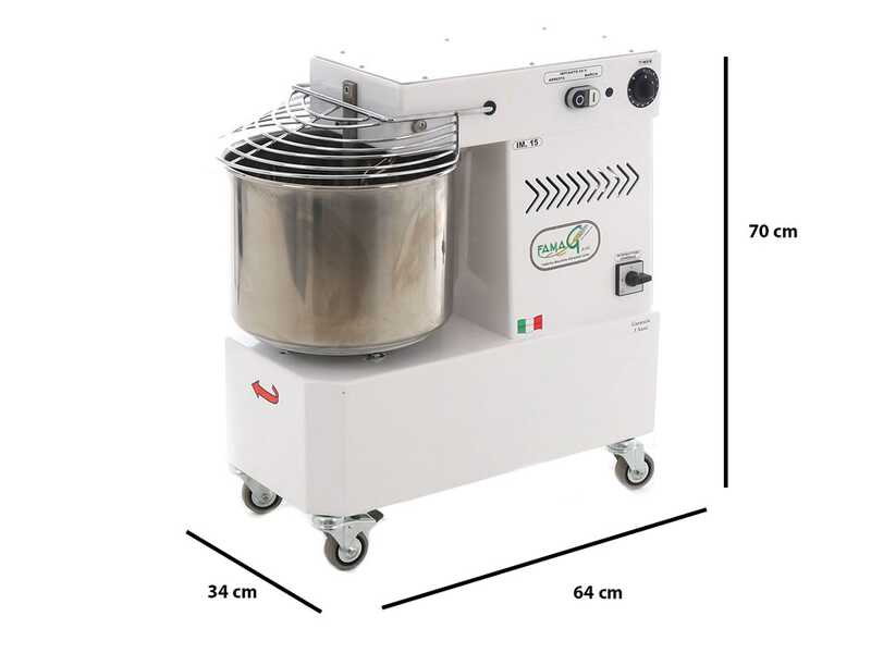 OUTLET - UTILIZZATO PER PROVA - Famag IM 15/230 1 Velocit&agrave; - Impastatrice a spirale 12 Kg