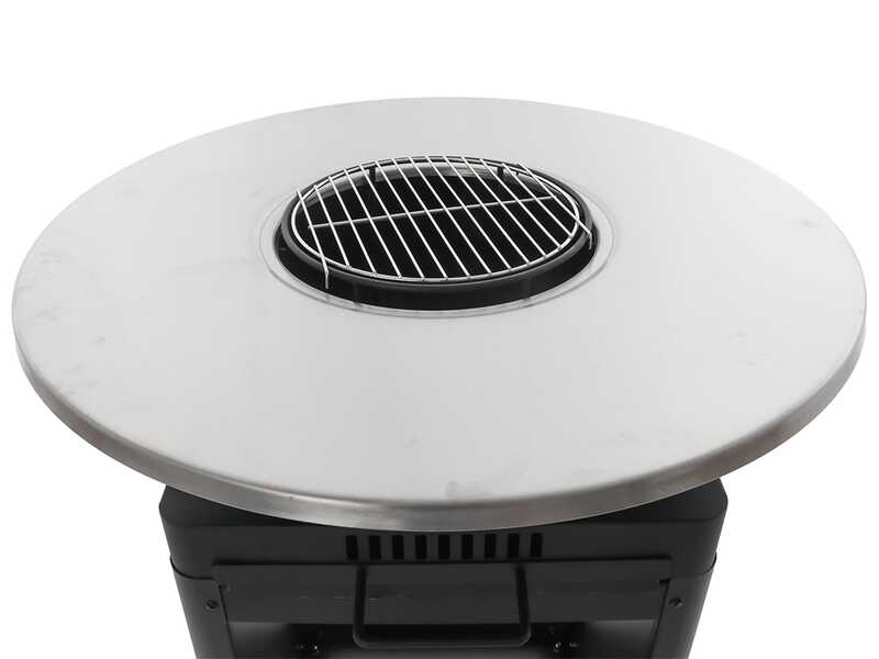 Royal Food FOL-4100 - Barbecue a legna e carbone - Griglia e piastra in acciaio inox
